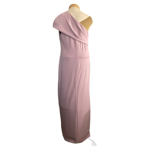 DB Studio Womens 16 Pink Mauve Draped Gown Formal Evening Dress Off the Shoulder - Picture 2 of 11